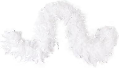 MAOFENG Chandelle Turkey Feather Boa 1.64 Yards 30g for Halloween Dancing Wedding Party DIY Craft Costume Decoration Feather Boa,White