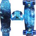 Skateboards Complete 22 Inch Mini Cruiser Retro Skateboard for Kids Boys Youths Beginners