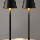 Nerefou 2 Pack Cordless Table lamp, 5200mAh Battery Operated Lamp,3 Color Stepless Dimming Desk Lamp,IP54 Waterproof Outdoor Table Lamps for Restaurant/Bedroom/Bars/Camping/Cafe Night Light (Black-2)