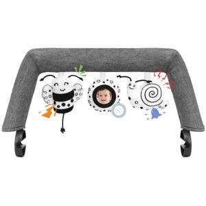 Baby Bjorn Bouncer Toy Bar, Toy Bar for Baby Bouncer Bliss and Balance Soft with 3 PCS Cute Sensory Toys, Easy to Attach and Remove, Skin -Friendly, Machine Washable, Black and White, Soft