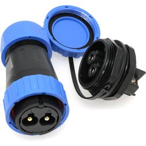 TY28 2 Pin 45A Connector Screw Connection Without Welding Quick-Disconnect Male Plug and Female Socket Waterproof Aviation Connector for LED Outdoor Lighting