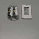 BESTTEN 2 Pack Combination Wall Light Switch and Decor Outlet, Single Pole Rocker Switch, 15A/120V, Decorative Receptacle, 15A/125V, Combo Style, Wallplate Included, Side Wire, UL Listed, White