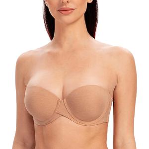 MELENECA Women's Underwire Smooth Multi-Way Uplift Padded Push Up Strapless Bra 44E