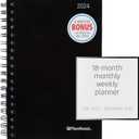 PlanAhead Small 2024 Planner - 4.3"x6.3" 18 Month Weekly & Monthly Academic Planner with Tabs - Spiral Calendar Agenda for School, Work, & Office