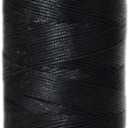 100% Polyester Flat Waxed Threads, 150D/0.8mm, 270Yards/247m. All-Purpose Threads Hand Sewing Leather Projects and Crafts. (Black)