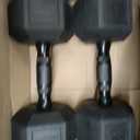 CAP Rubber Coated Dumbbell Weights, Free Weights for Home Gym Strength Training, Anti-Roll Hex Dumbbells with Black, Chrome & Comfort Grip Handles, Pairs & Sets