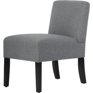 BestMassage Dining Chairs for Living Room Armless Chair Modern Design Fabric Armless Contemporary Accent Dining Chairs Sofa with Solid Wood Legs (Grey)