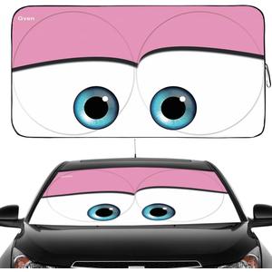 Gven Windshield Sun Shade Truck 2025 Car Accessories for F150 Windshield Cover Sun Shade Automotive Interior Sun Protection Front Window Sun Visor Protector Blocks UV Women Girl Car Decor(Pink, XL)