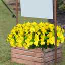 4 Pcs Artificial Impatiens Flowers for Outdoors Silk Impatiens Flowers Bouquet Yellow Fake Plants UV Resistant Faux Impatiens for Outdoor Planters Spring Summer Porch Patio Window Balcony