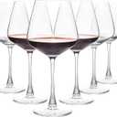 Red Wine Glasses Set of 6, 20 oz Large Burgundy Wine Glasses, Long Stem Wine Glasses for Wine Tasting, Perfect Ideal for Dinner Party, Wedding, Birthday (6 Count (Pack of 1), Clear)