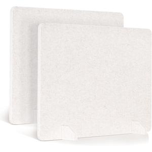 2 Pack Acoustic Desk Dividers - 24" x 20" Freestanding Privacy Panels Set with Noise - Reducing Design Cubicle Sound Proof, Ideal for Office, Classroom, and Home (Light Beige)