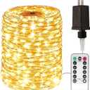 660FT Extra Long Fairy Lights Plug in 2000 LED Silver Wire Outdoor Waterproof LED String Lights with Remote for Living Bed Room, Backyard, Patio, Garden, Porch, Christmas Tree
