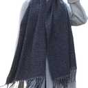 Wander Agio Unisex Scarves Pure Cozy Winter Warm Wrap Ribbed Shawl for Men Women Fall Soft Textured Fashion Solid Scarf