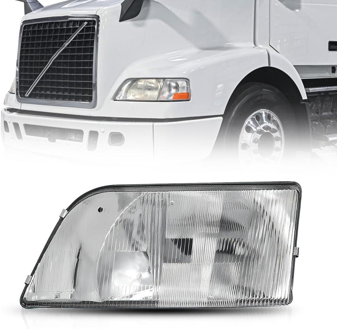 Front Headlight Headlamp Cover Compatible With Volvo Vnm Series 1998 1999 2000 2001 2002 2003 Passenger Right Side(VNM, Right)