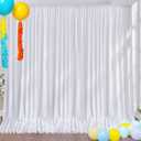10ft x 10ft White Backdrop Curtain Panels for Parties, Wrinkle Resistant Thick Polyester Wedding Backdrop Drapes for Party Birthday Backdrop Photography Home Decorations