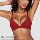 Werkiss Wireless Bralettes for Women No Underwire Bras Sexy V Neck Everyday Bra with Adjustable Straps (S)