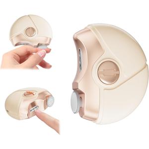 Electric Nail Clipper, Electric Nail Clippers for Seniors & Adults, Baby Electric Nail Trimmer with Trimming, Buffing, and Polish Removal, 3-in-1 Automatic Nail Clipper for Fingernail & Toe (Beige)