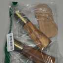 Gold Salt and Pepper Grinder Mill Set With Wood Base, Free Gold Funnel,Stainless Steel Manual Salt Shaker and Pepper Mill,Adjustable Thickness,Suitable For Kitchen (Salt & Pepper Grinder)