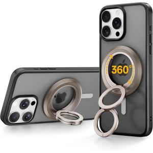 SYNCWIRE for MagSafe Ring Phone Holder, 360 Rotation Magnetic Cell Phone Grip Dual-Sided Magnets Phone Ring Kickstand Compatible with iPhone 17 16 15 14 13 12 Pro Max MagSafe, Android, Samsung etc. (Desert Gold)