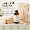 Castor Oil Pack Bundle, Organic Castor Oil for Digestion Support & Gut Cleansing, Reusable Wraps | Durable Comfortable Pack Wraps