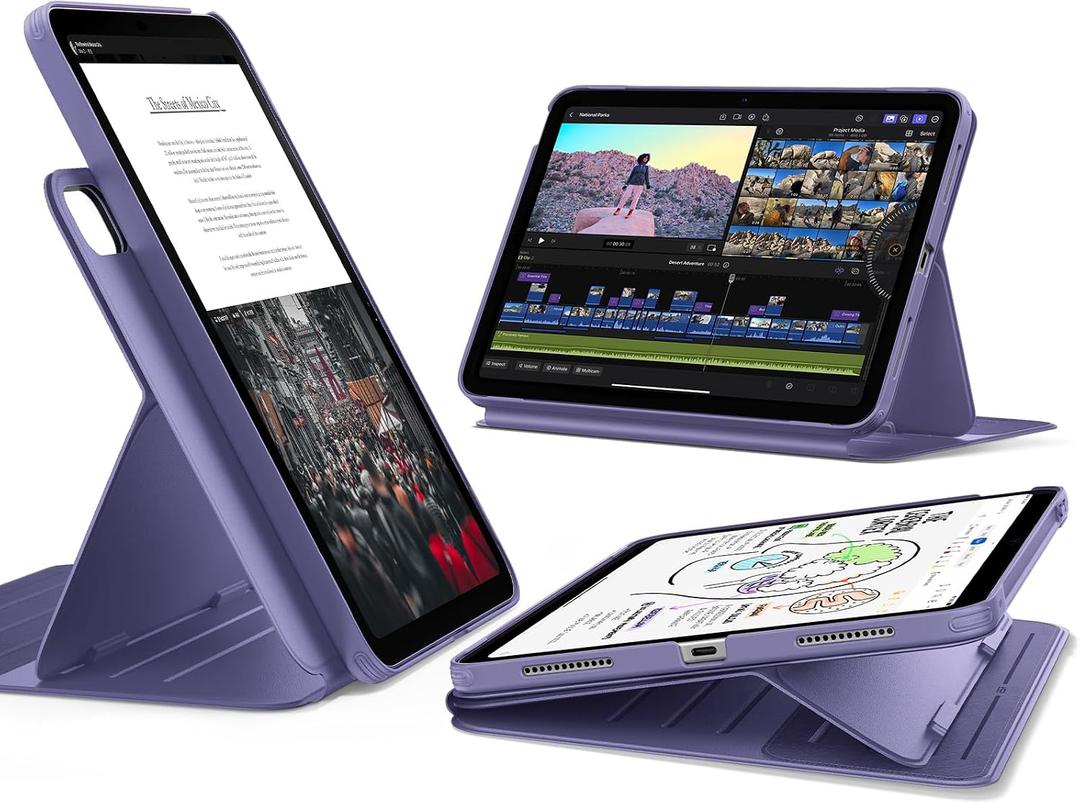 ESR for iPad A16 Case, iPad 11th/10th Generation Case (2025/2022), Removable Magnetic Cover, Adjustable Portrait/Landscape Stand, 9 Standing Angles, Shift Series, Purple
