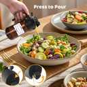 (2-Piece) Olive Oil Dispenser and Oil Sprayer for Cooking with Labels, 16oz/470ml Glass Oil Bottle Coated Brown, 2 in 1 Olive Oil Dispenser Bottle for Kitchen, Oil Mister for Air Fryer, Salad, Frying