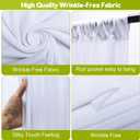 Wokceer White Backdrop Curtain for Parties 10x10FT Photo Backdrop Drapes for Wedding Polyester White Backdrop for Photoshoot Baby Shower Birthday Party Curtains Photography Background 2 Panels 5x10FT