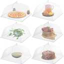 Simply Genius Pop-Up Mesh Food Covers - 17 x 17 in, White, 6 Pack, Large & Tall - Reusable & Collapsible Food Tents for Outdoor Serving