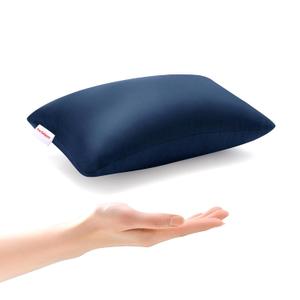 Pro Goleem Small Pillow 11x6x2.5 for Travel and Camping with Name Tag Mini Tiny Pillow for Room Couch Sofa Chair and Outdoor Car Air Nap Neck Lumbar Knee Rest Pillows, Navy Blue