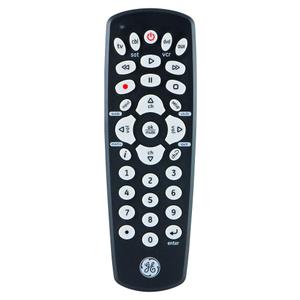 GE Universal Remote Control for Samsung, Vizio, LG, Sony, Sharp, Roku, Apple TV, TCL, Panasonic, Smart TVs, Streaming Players, Blu-ray, DVD, 4-Device, Black, 34708 
