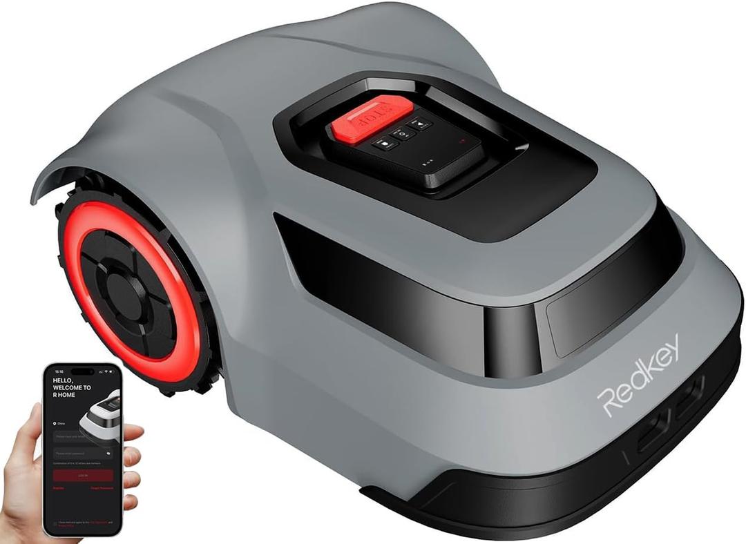 MGC500 Robot Lawn Mower with 393ft Boundary Wires for 0.12 Acre (1/8 Acre), 45 Slope, 70Mins Runtime, Auto Recharge, Automatic Robotic Lawn Mower w/Precise Location & Breakpoint Detection