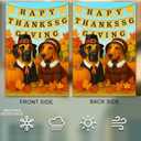 IVN Happy Thanksgiving Dogs Garden Flag 12x18 Inch Double Sided Autumn Harvest Pumpkin Outdoor Yard Flag for Home Front Door Lawn Porch Patio Decor