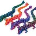 TBOLINE 4 Pack 3D Printed Dragons 8.7'', Flexible Articulated 3D Printer Dragon toys, Animals Fidget Toy Dinosaur Eggs for 5-7 4-6 8-12, Christmas Stocking Stuffers for Boys Kids Desk Pets