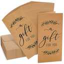 Money Cards for Cash Gift Envelopes 36-Pack - Kraft Paper 3.5 x 7.25 In - Perforated Slots & Secure Card Holder - Birthday Money Cards & Thank You Gift Envelopes for Cash
