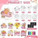32 PCS Mother's Day Crafts Set Fridge Magnet Kit Paint Your Own Happy Mother's Day DIY Include 32 Magnet 24 Paint Pens Classroom Gifts Favors Party Supplies Home School Activities Decors