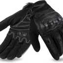 IRON JIA'S Motorcycle Gloves for Men and Women - Motorbike Powersports Racing Gloves with Hard Knuckle Touchscreen for BMX ATV MTB Riding (Black XL)