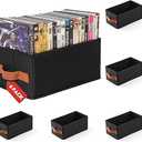 4 Pack DVD Storage Box, DVD Organizer Holds Up to 102 DVDs, Foldable DVD Holder, Large CD Storage Case