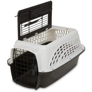 Petmate Dog Crates for Small Dogs & Cat Carriers, Two-Door Plastic Pet Kennel, Top & Front Loading, Made in USA, 19", White, 19.0"L x 13.0"W x 10.0"H