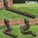 2 Pack Flexible Rain Gutter Downspout Extensions,Drain Downspout Extender,Gutter Extension Flexible,Down Spout Drain Extension Pipes,Extendable from 21 to 60 Inches (Brown)