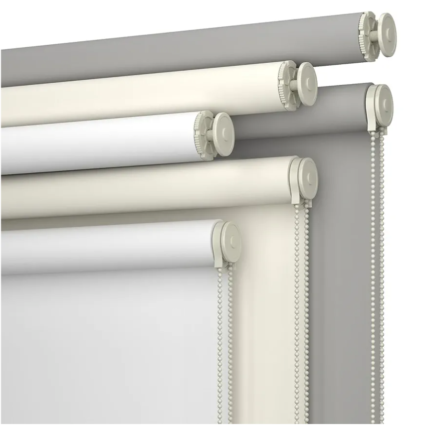 No Drill No Tools 100% Blackout Roller Shade | UV Protection | Easy-Care Fabric | Roller Blind for Windows & Doors | Pull Down Window Shade - White (31" W x 75" H)