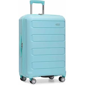 Traveler's Choice Pagosa Indestructible Hardshell Spinner Suitcase, Baby Blue