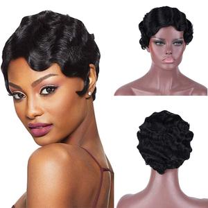 Brybana Short Wavy Wig - Curly Black Cute African Wigs for Women & Moms - Real, Retro, Natural-Looking