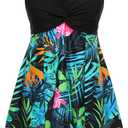 MiYang Women's Plus Size Printing Padded High Waist Swimdress (22-24, Papillon Tulip)