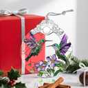 Christmas Ornaments - Hummingbird Stained Glass Ornament | Christmas Tree Decorations | Hanging Ornaments for Home Decor | Holiday Decor | Xmas Decorations  Xmas Gifts | Holiday Present