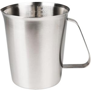 Measuring Cup, Stainless Steel Measuring Cup (48 Ounce, 1.5 Liter-6 Cup), Heavy- Duty Frothing Pitcher, Milk Frothing Pitcher Milk Frother Cup with Marking with Handle for Espresso Machines