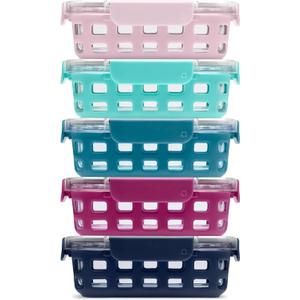 Ello Duraglass 3.4 Cup Glass Meal Prep Containers, 10 Pc, 5 Pack, Orchard