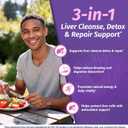 1 Body Liver Support Supplement with Milk Thistle & Dandelion, Twin Pack, 60 Capsules Each