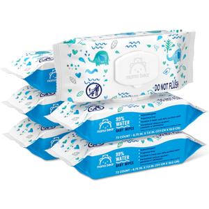 Amazon Brand - Mama Bear 99% Water Baby Wipes, Hypoallergenic, Fragrance Free,72 Count (Pack of 6)