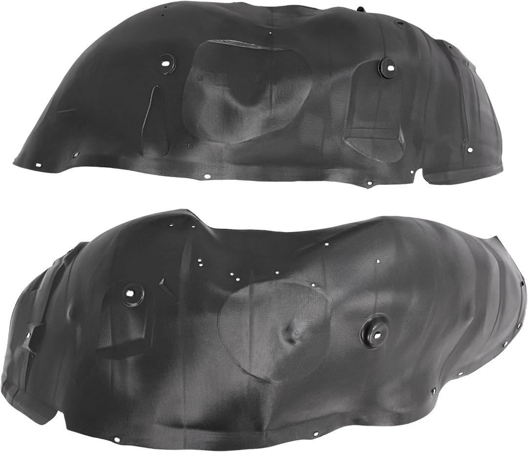 ECOTRIC Front Fender Liner Panel W/Clips Compatible with 2007-2013 Chevrolet Silverado 1500, Inner Wheel Liner Splash Shields Guard Plastic(PE) Black
