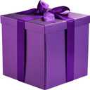 RUSPEPA Medium Birthday Gift Box with Lids, Ribbon and Tissue Paper, Collapsible Gift Box - 1 Pcs, 10x10x10 Inches, Purple
